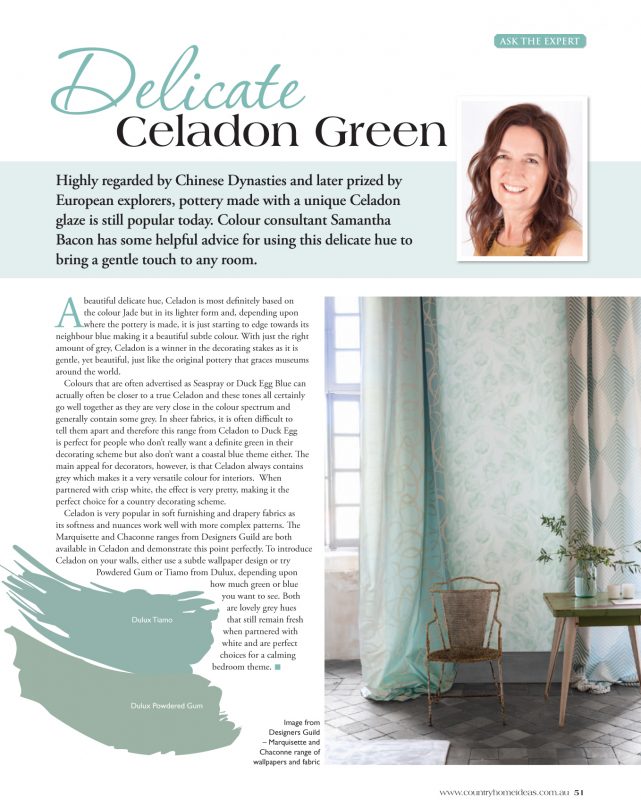 How to use delicate Celadon Green