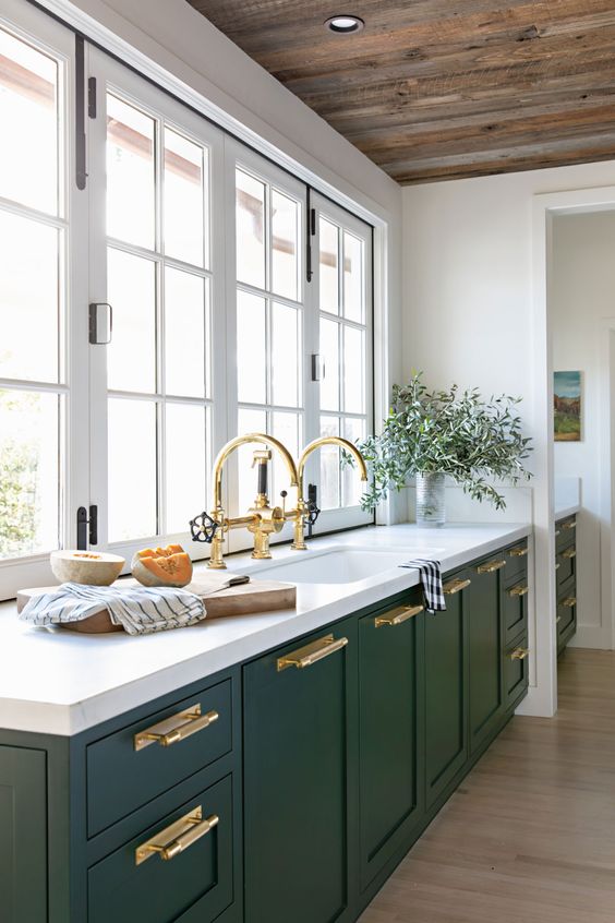 Have you considered green for your kitchen cabinets