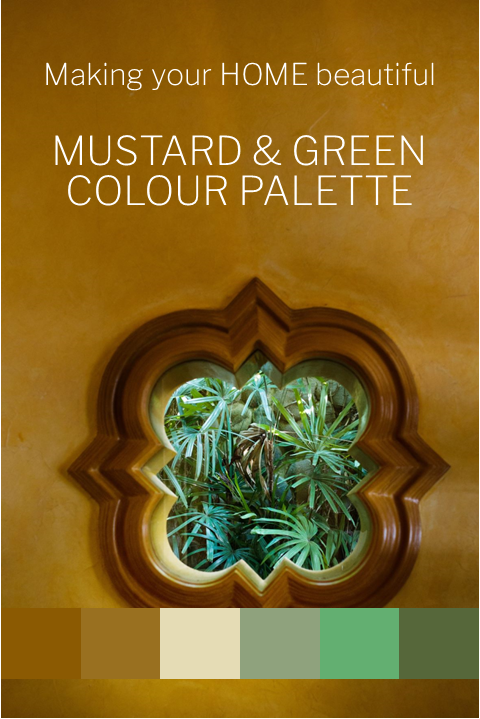How to use a mustard and green colour palette