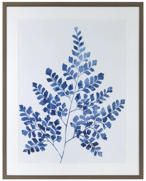 Blue maiden hair fern print